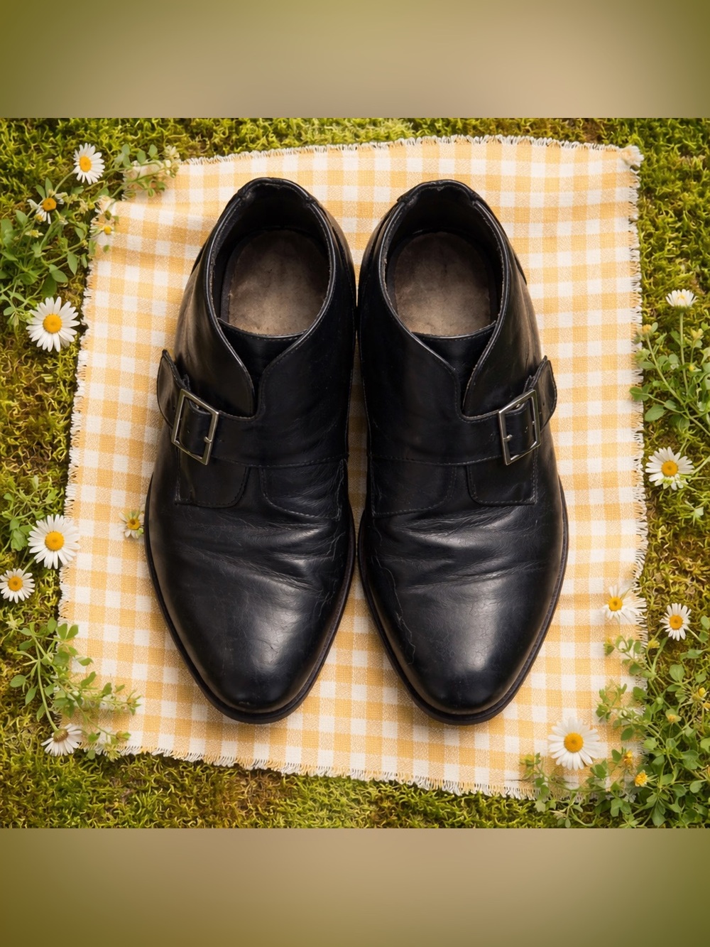 Faux Leather Black Women's Shoes - Size 10